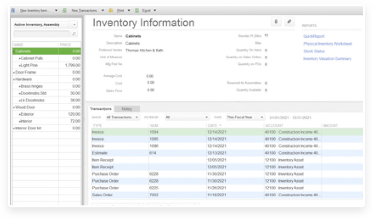 quickbooks inventory software