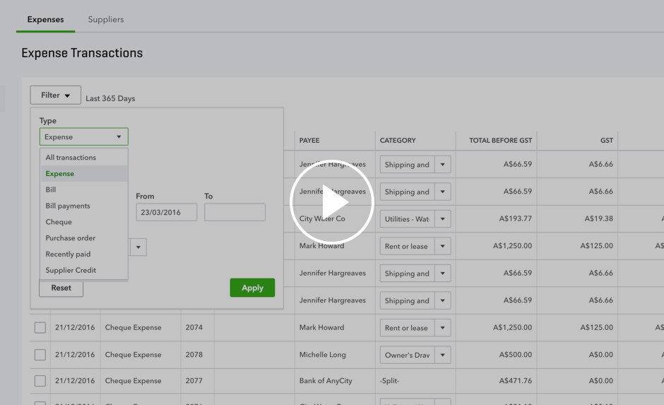 bill vs expense in quickbooks online