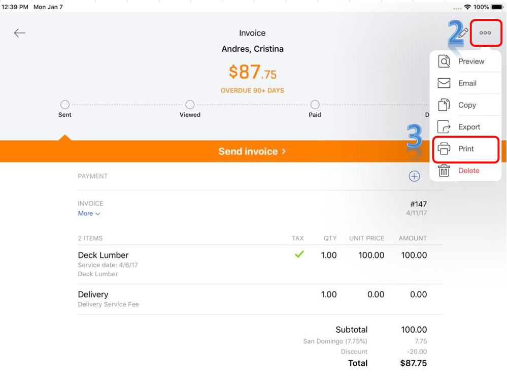 cannot print from ipad