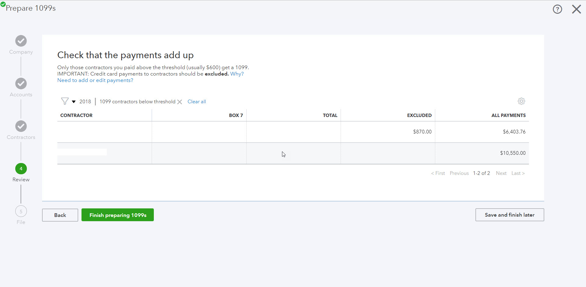 1099 Vendor Correctly Marked And Show Up But When I Prepare It Doesn T Show The Amount Above 600 I Have Them Listed As 1099 On The Vendor Information