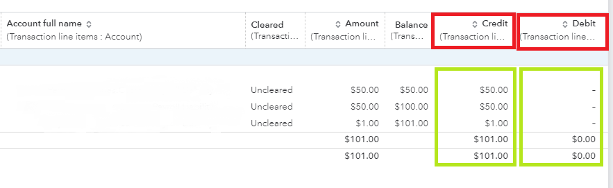 Anyone know how to change the settings to show 'Debit' & 'Credit', not ...
