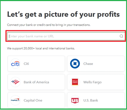 Enter bank name or url on the search bar.png