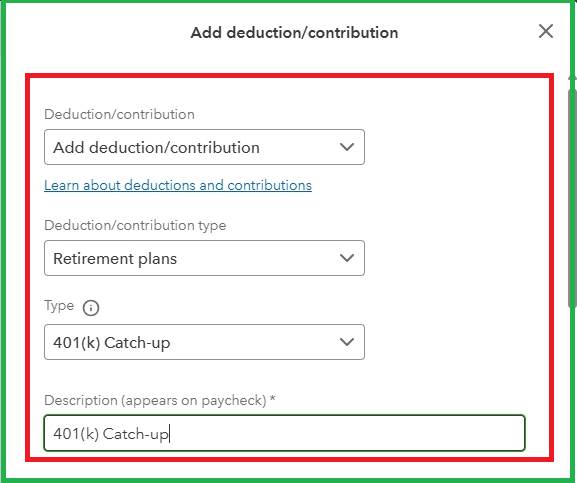 401k company match and catchup for employees 50 and over | QuickBooks ...