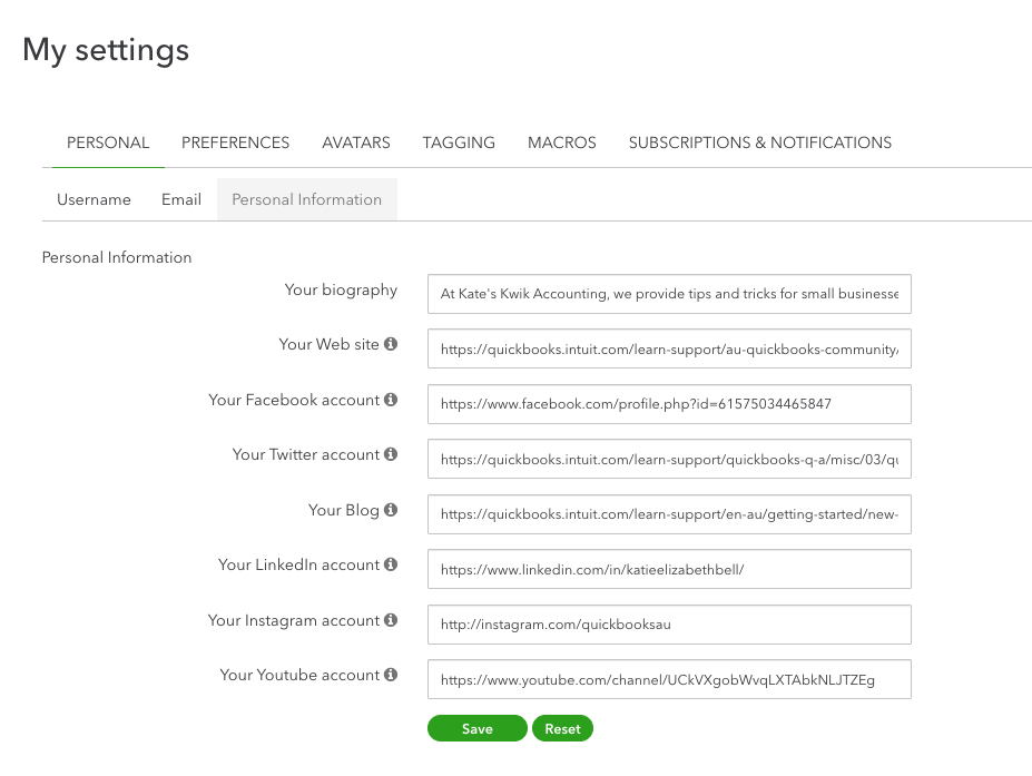 Personal Information My Settings QBO Community.png