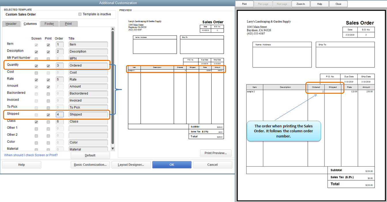 Customizing a Packing Slip