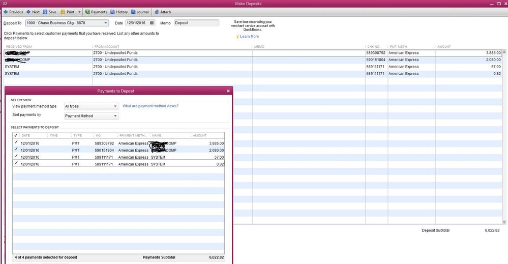 Duplicate Payments in Make Deposits from Two Years... QuickBooks