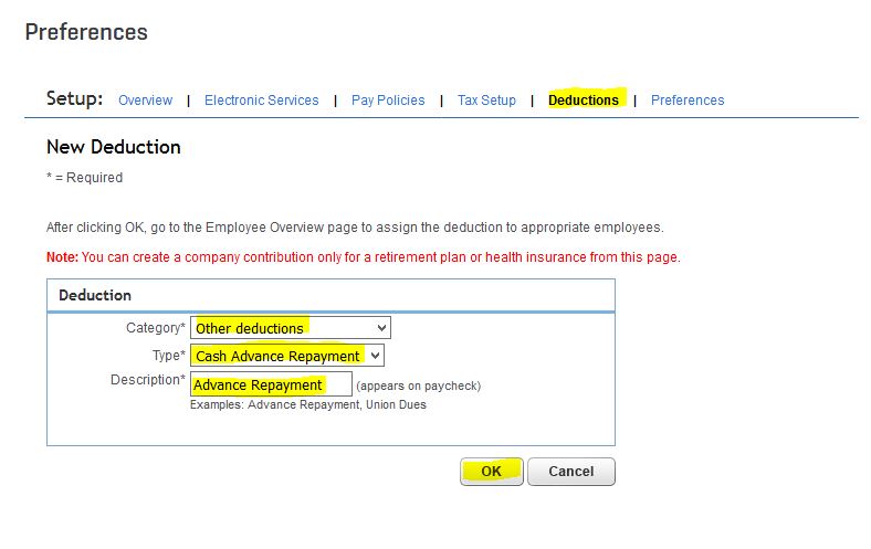 Payroll Advances & Repayments