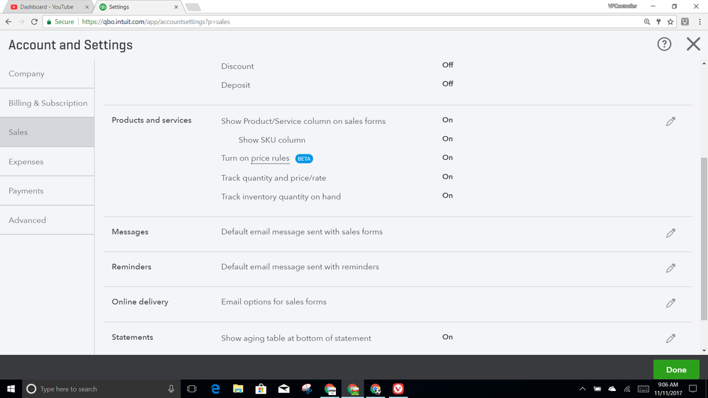 Turn on Price Rules in QBO