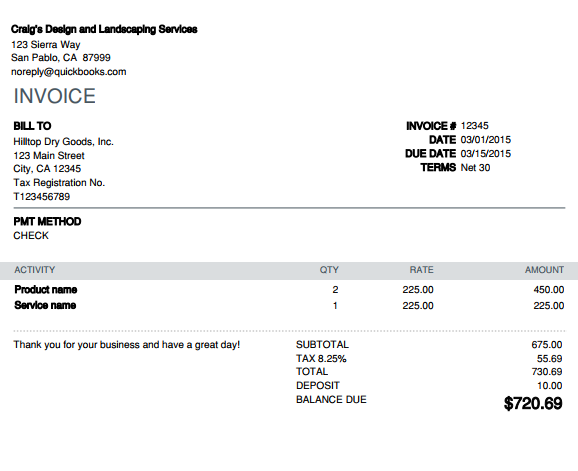 Customize My Invoices in QuickBooks Online