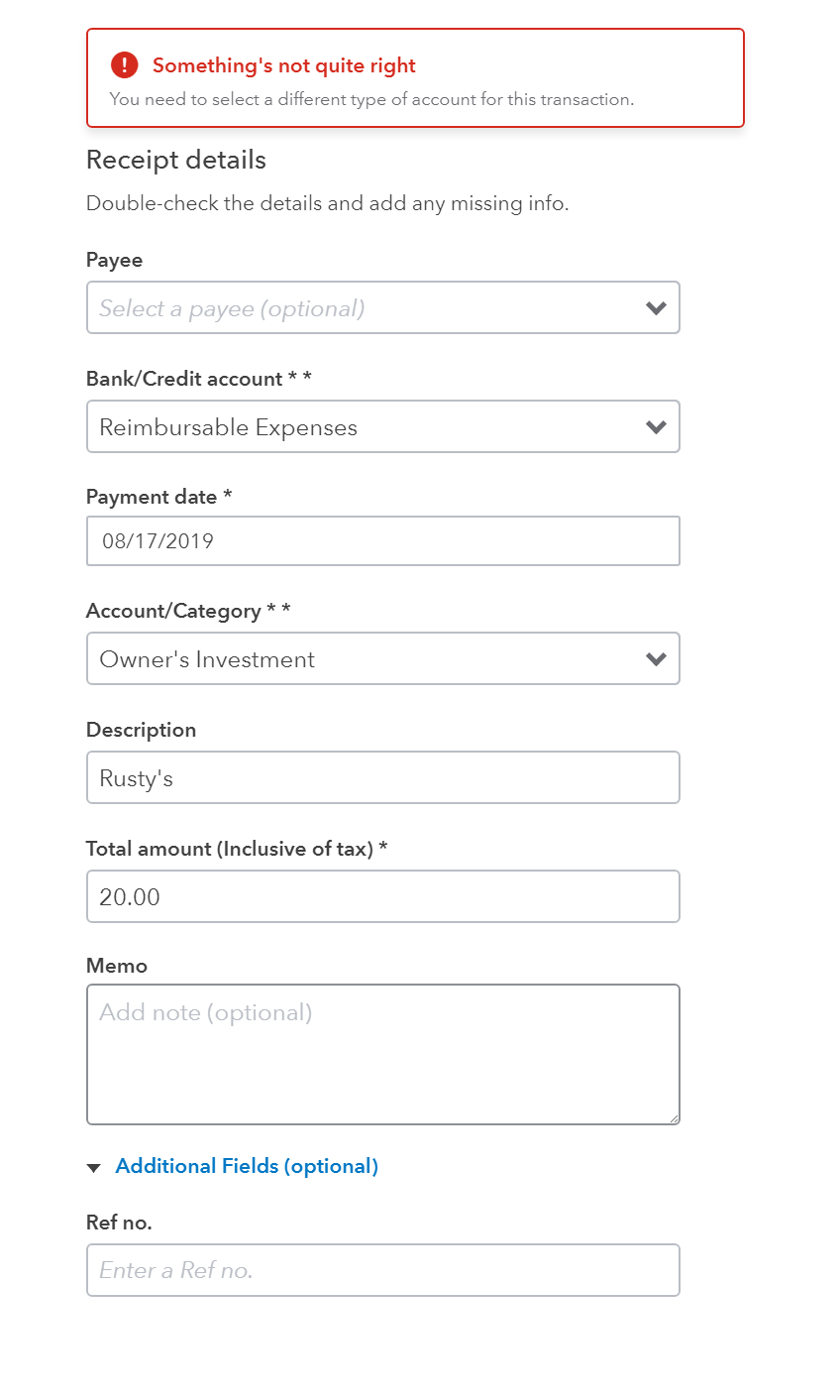 How To Reimburse Expenses Paid For With Personal Account Via Receipts?