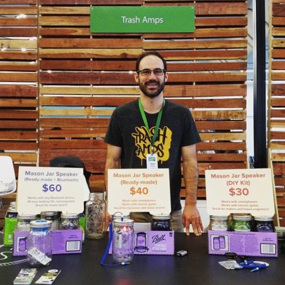 Adam at his booth at QB Connect (credit: @trashamps)