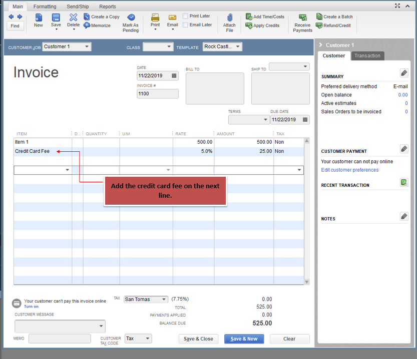 Processing customer payments with credit cards after initial invoice ...