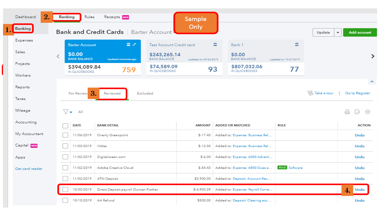 Solved Why are Paychecks in Bankfeed are showing up in different