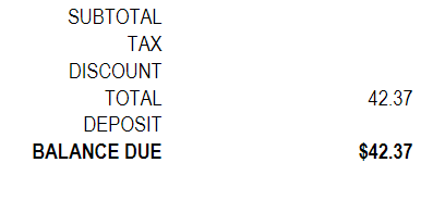 Invoice Summary Sample