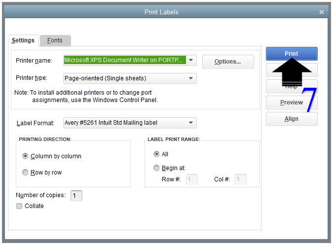 print inventory labels from quickbooks