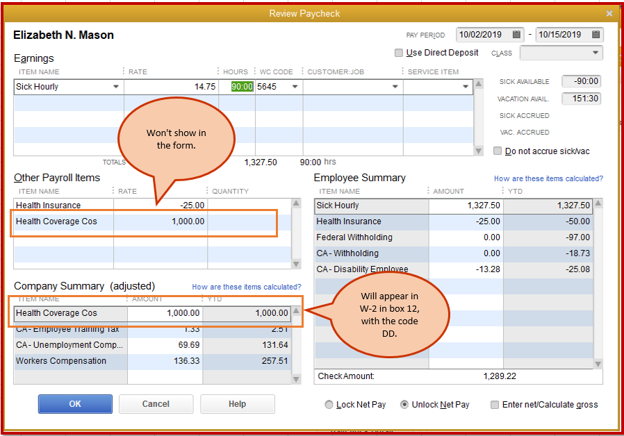 We have a deduction/contribution payroll item in QB Online under the