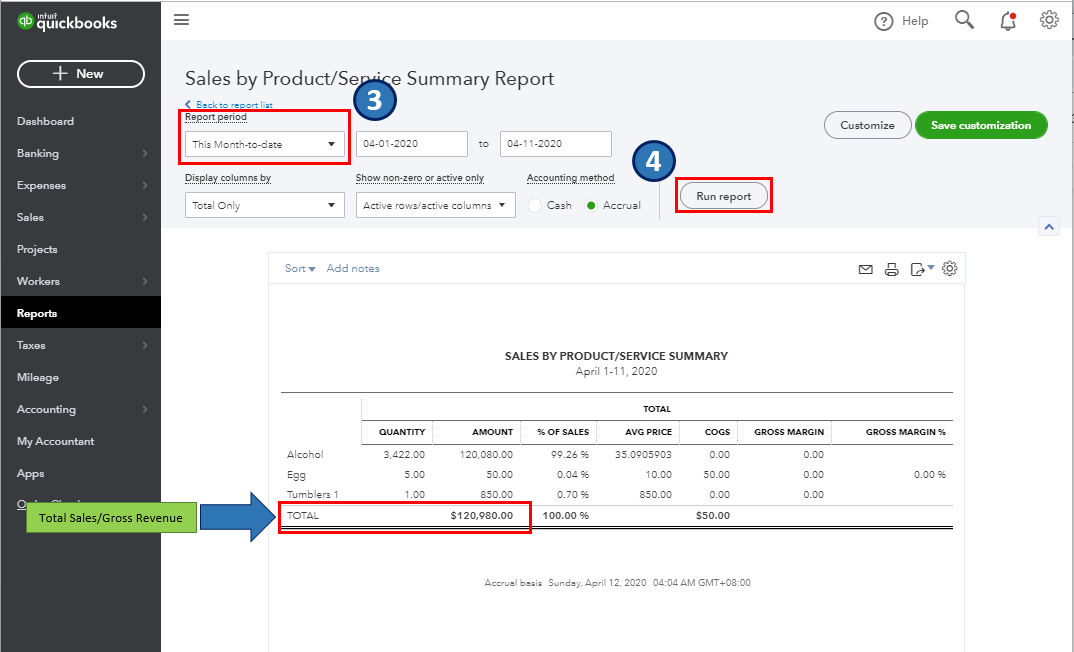 How do i add 2025 totals for quickbooks reports