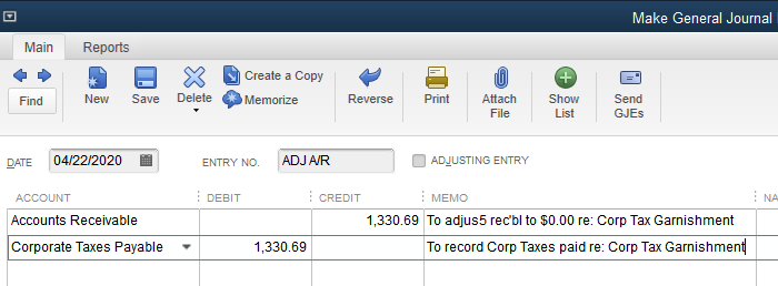 Corp Tax Garnishment entry.PNG