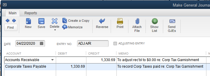 Corp Tax Garnishment entry.PNG