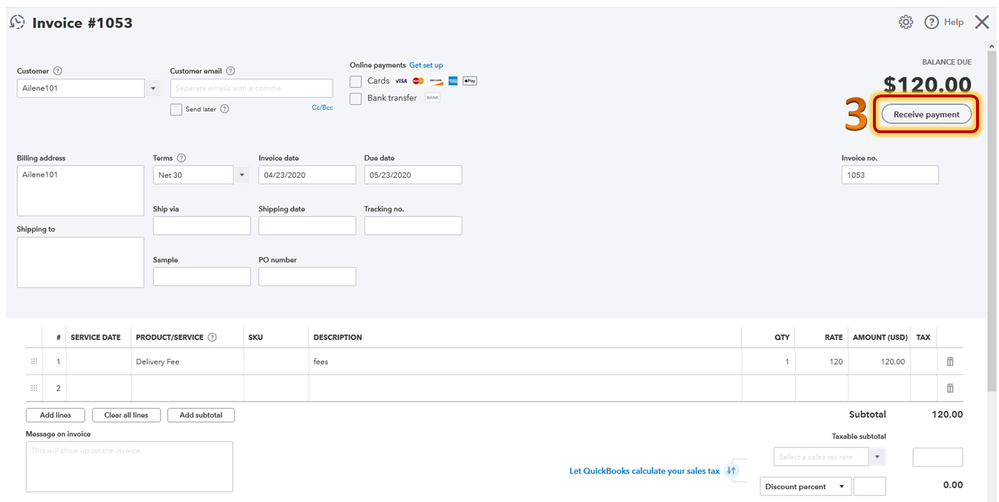 Receive payment not working in Quickbooks Apps or online. 'Save and New