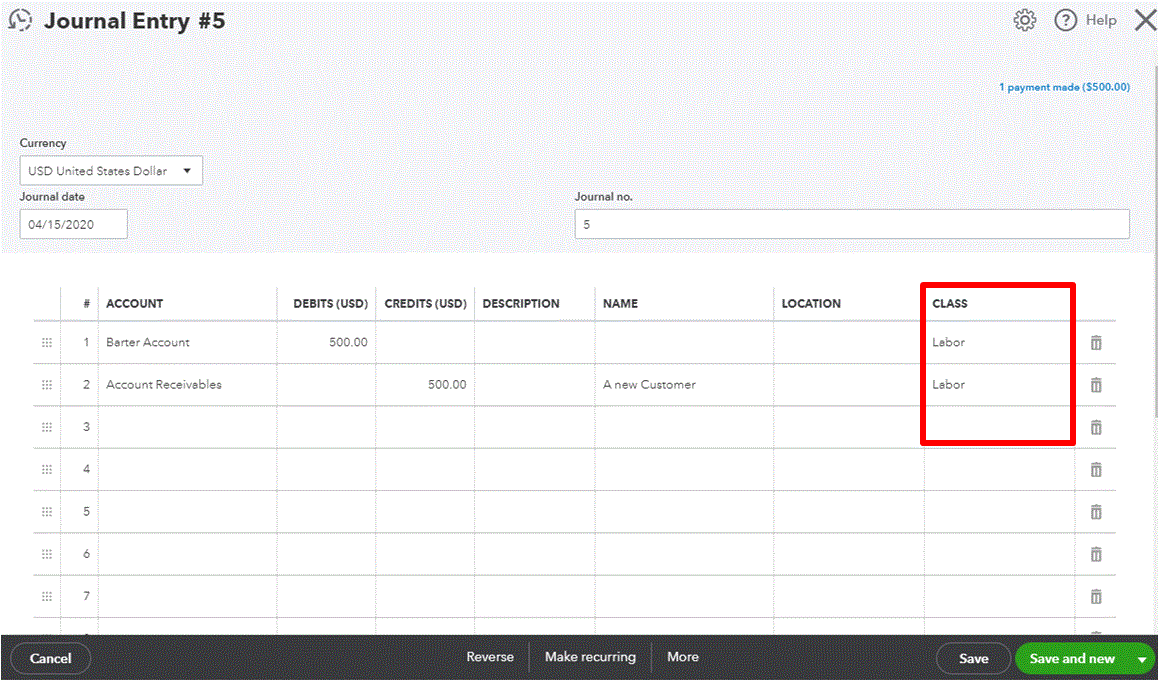 Why do some journal entries default to Not specified category?