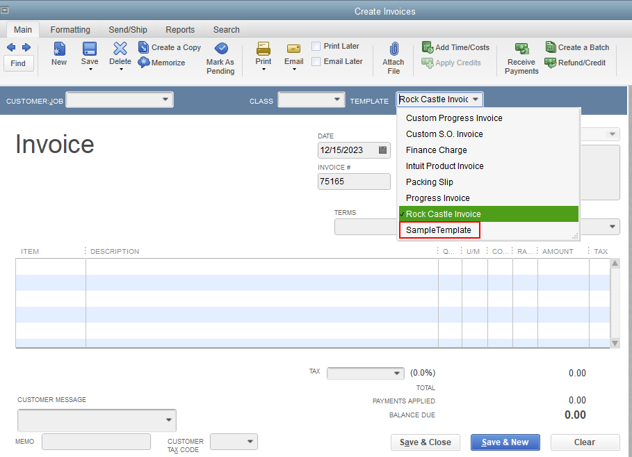 Quickbooks Desktop blank ship date?