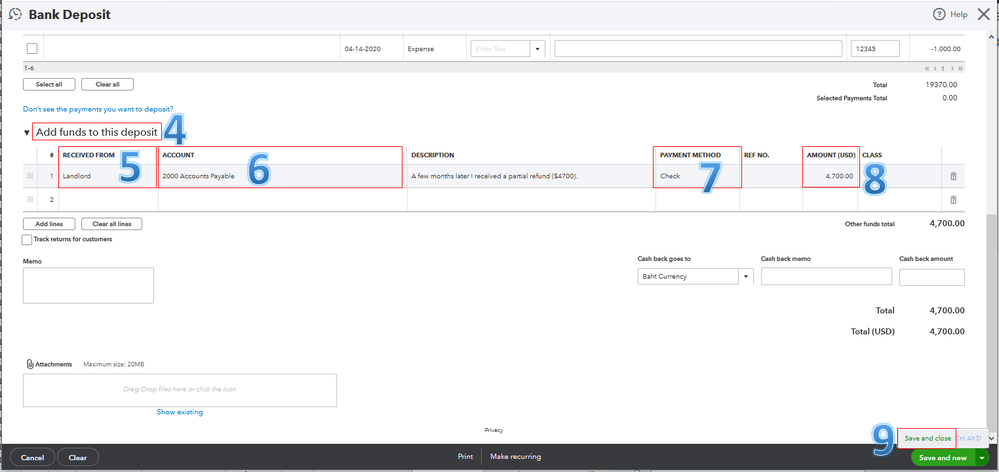 BankDepositToRecordPartialRefund.PNG