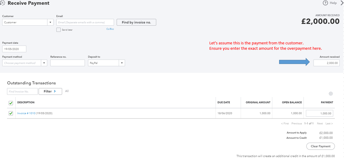 how-can-record-a-single-payment-from-a-customer-that-pays-an-invoice