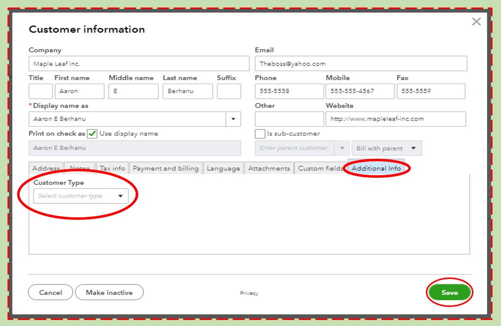 Solved: How to apply customer type to a specific customer?