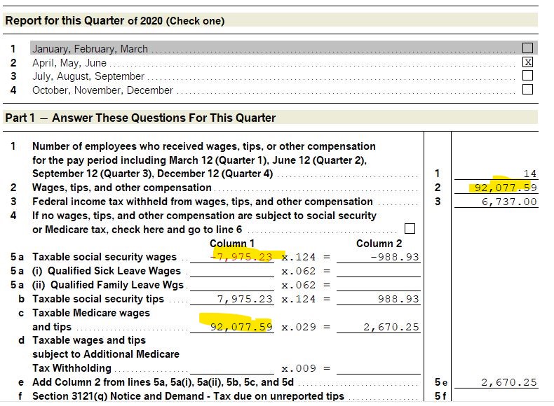 2020 QB Desktop Payroll Reports (Form 941) Populat... - QuickBooks