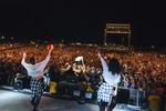 Anna (left) performing at Bonnaroo