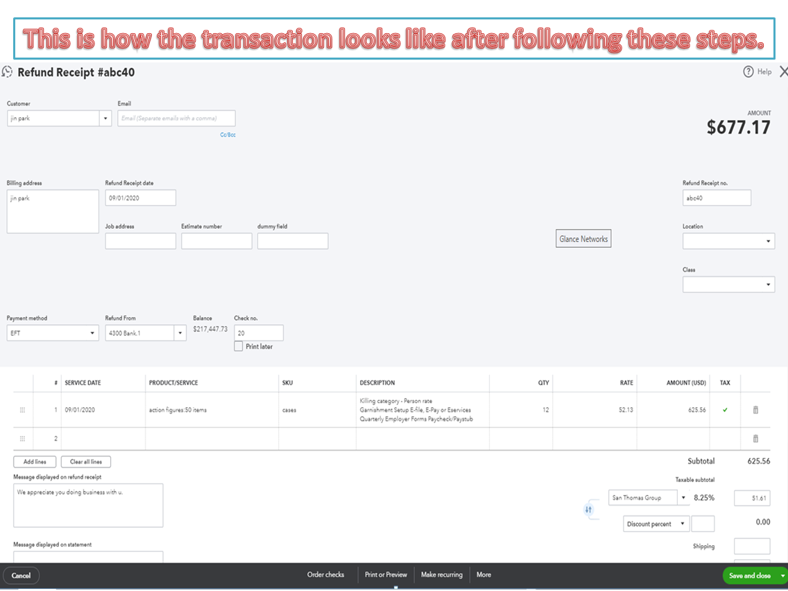 How To Enter A Customer Credit Card Refund In Quickbooks Online