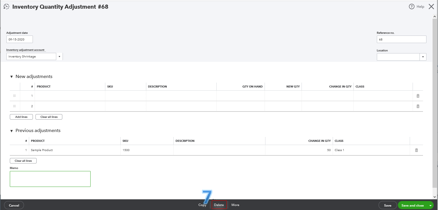 Solved: Delete Inventory Adjustment