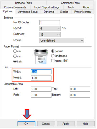 zebra zd410 label sizes