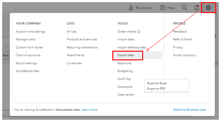 Export your QuickBooks Online Standard Payroll data