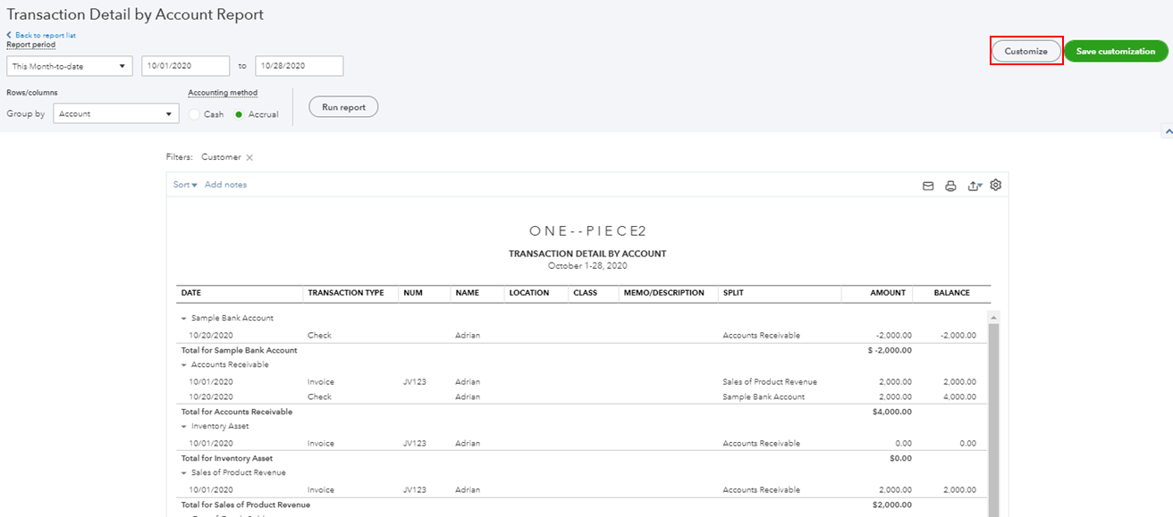 can-i-run-the-transaction-detail-by-account-report-to-show-just-one