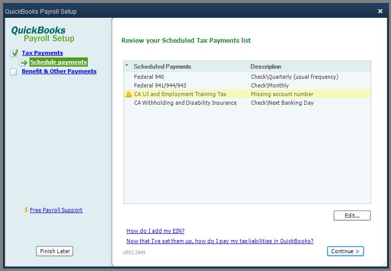 QBs error message "One or more scheduled liability payments is missing