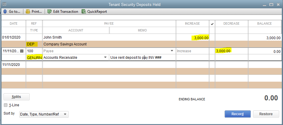 Tenant Security Deposits Held account.PNG