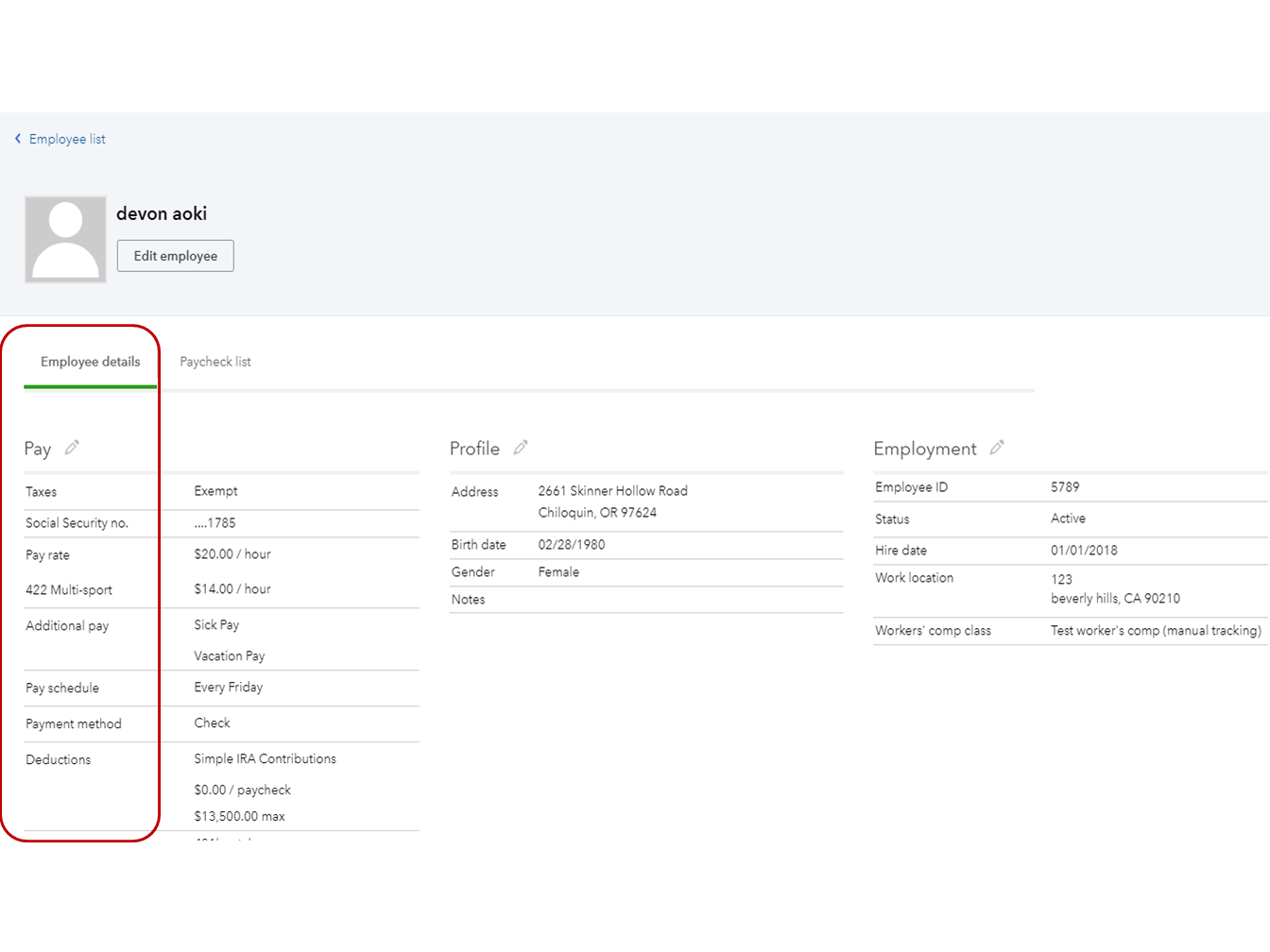 The Paycheck List Sorts By Employee Name Is There A Way To Make It Sort By Employee Last Name