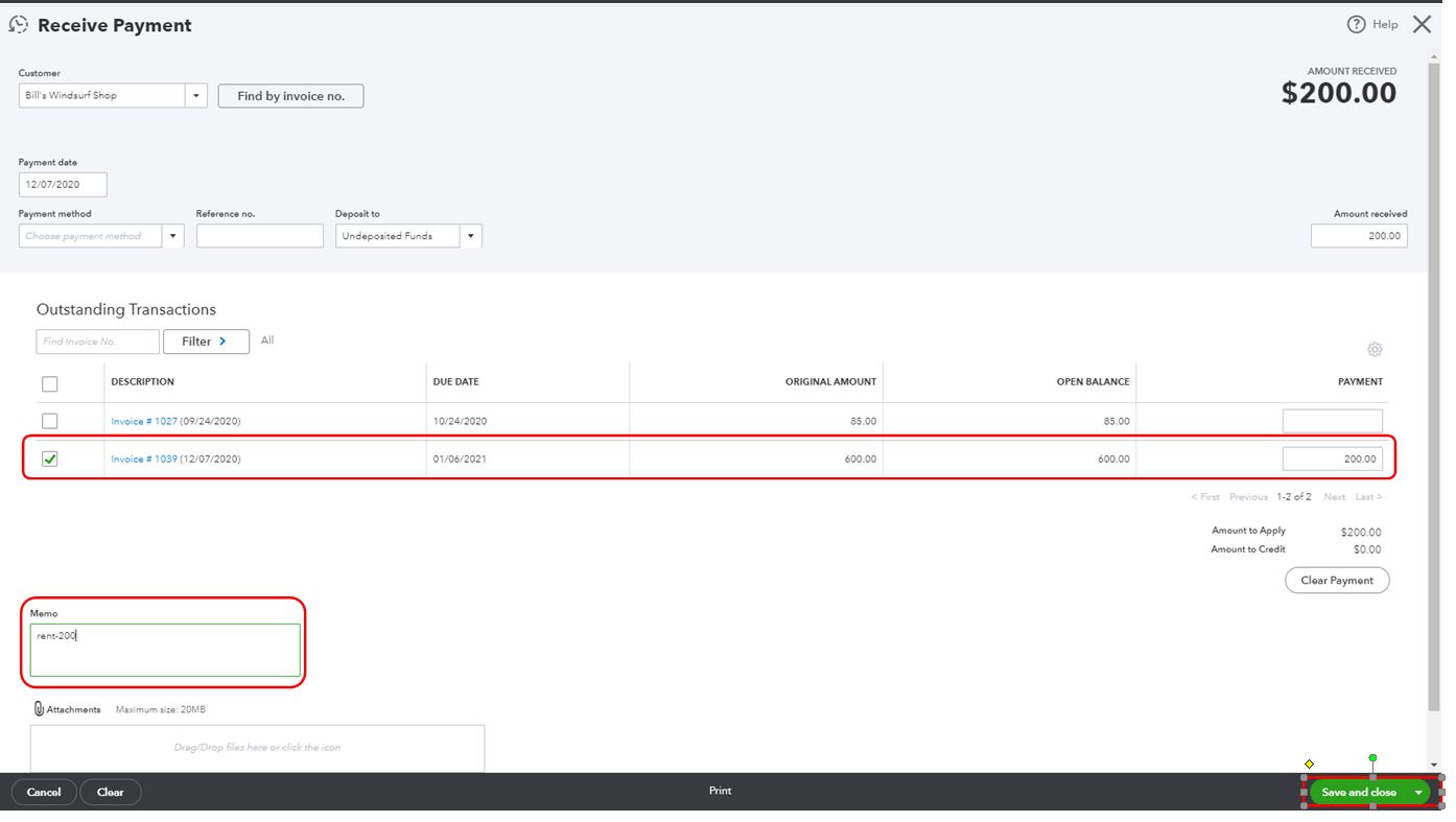 Solved: How do I show a partial payments applied to invoices?