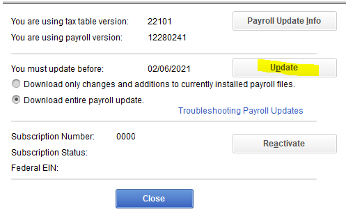 Payroll Update