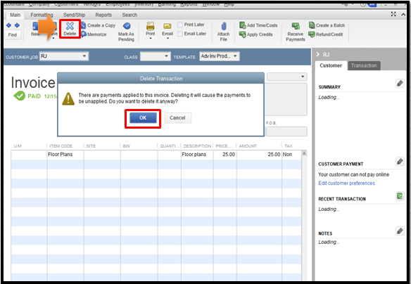 How to Delete an Invoice in Quickbooks  