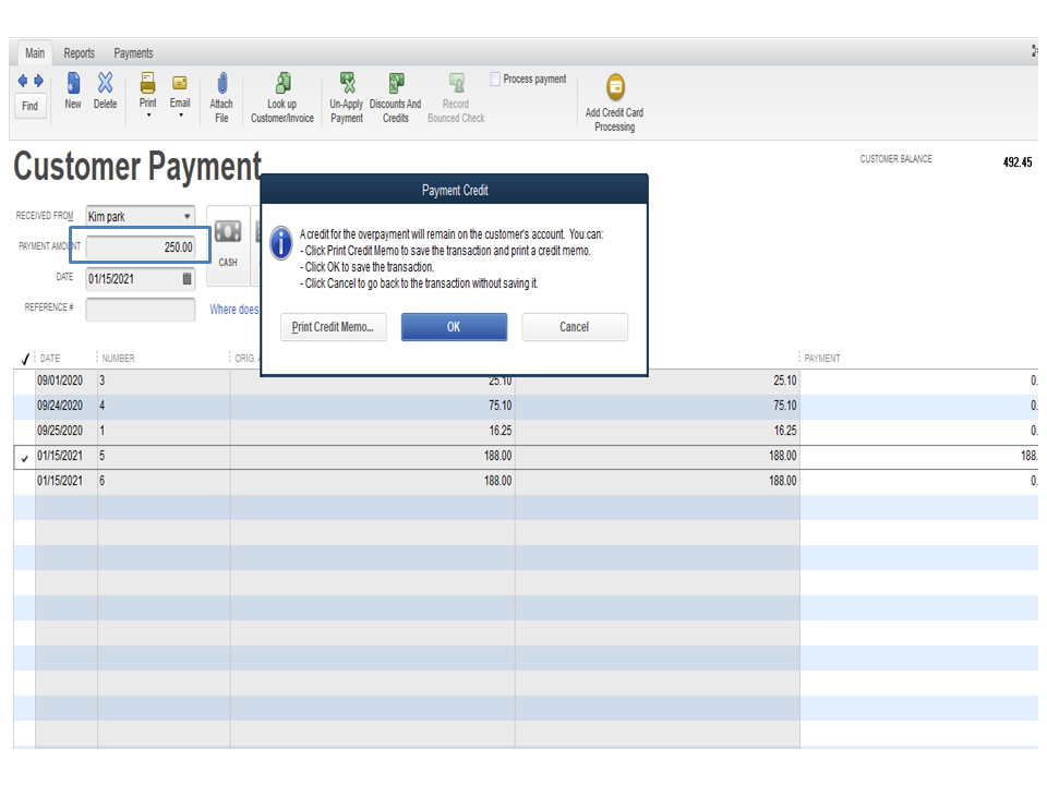 Solved Customer overpaid an invoice via check and owner kept the