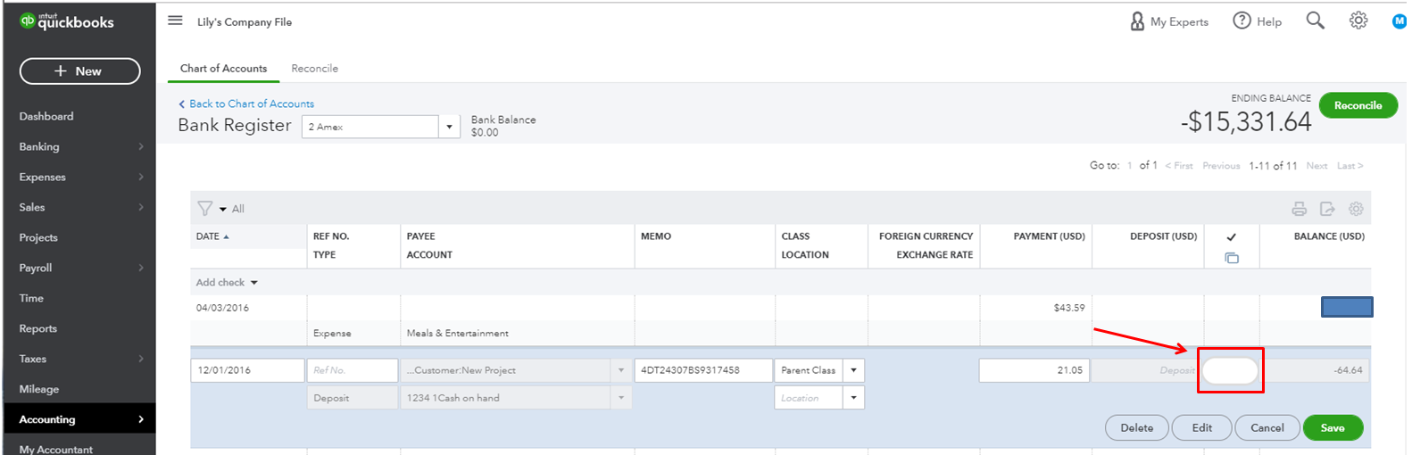 Using undeposited funds to receive and deposit payments in Quickbooks ...