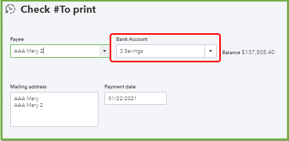 change the bank account for the check.PNG