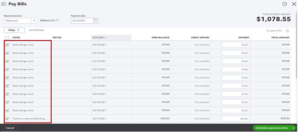 How Can I Pay Multiple Invoices From A Single Vend