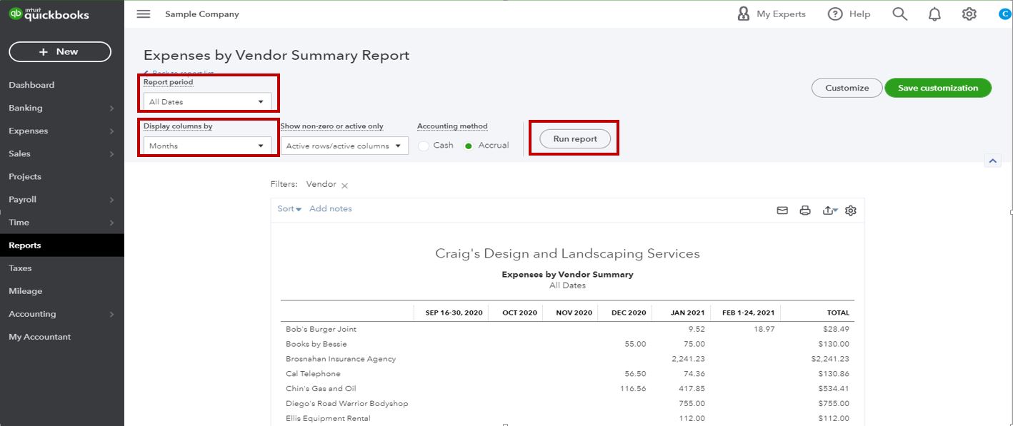 Transaction List By Vendor