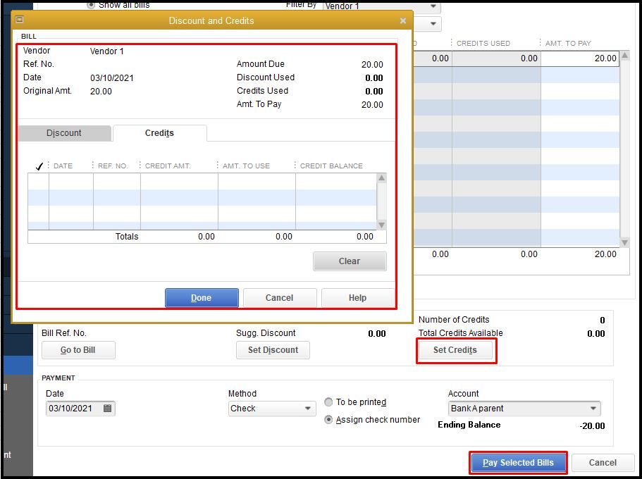 How to Apply ACH/Wire to vendor bill?