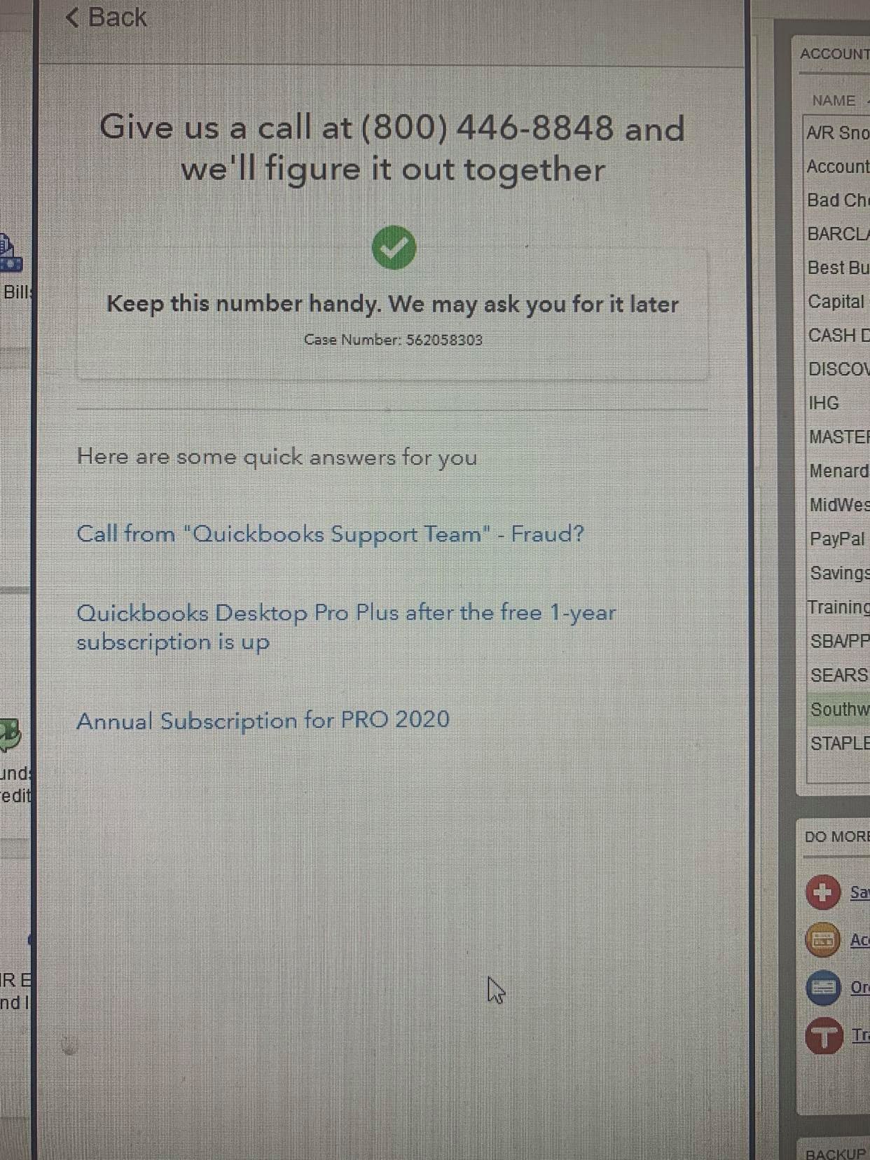 Emails about Subscription renewals for Quickbooks Desktop and Payroll