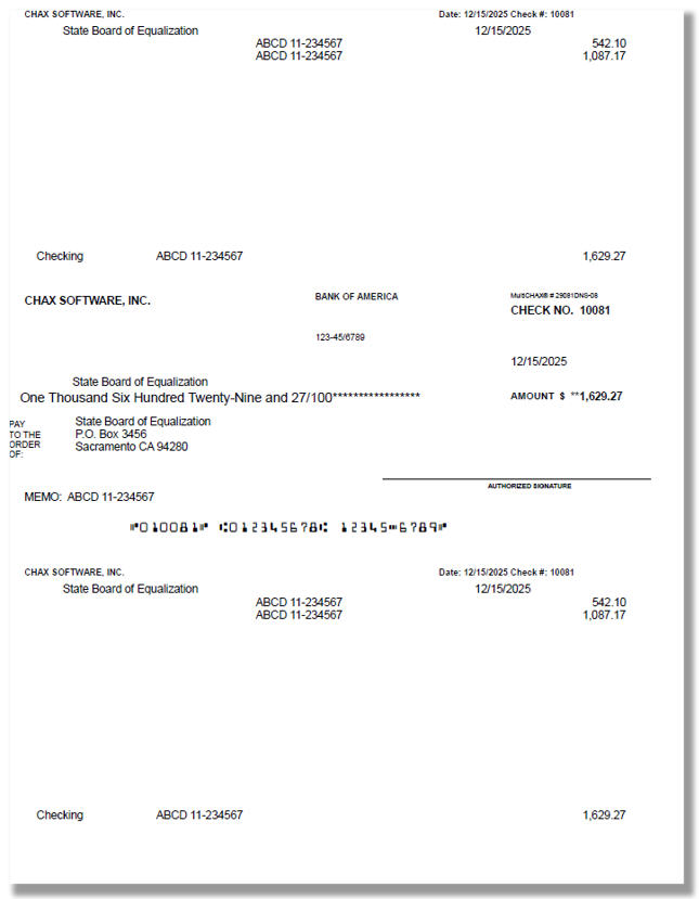 Can QB online print middle stock checks?
